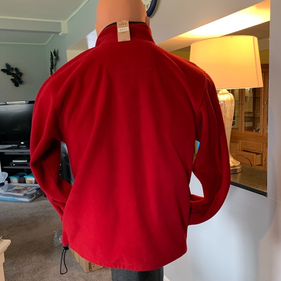 IZOD fleece 1/4 zip pullover red Large - Picture 3 of 6